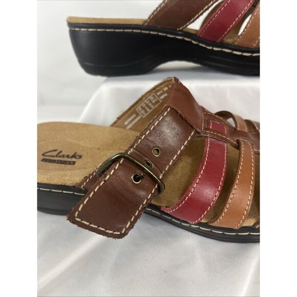 Clarks Leather Step-In Stappy Sandles Womens Size 8 - Picture 7 of 9